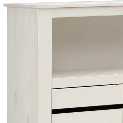Wohnen 120x130x35 Landhaus Highboard in Weiß - Manduza