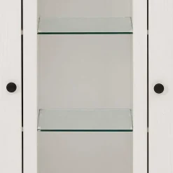 Wohnen 120x130x35 Landhaus Highboard in Weiß - Manduza