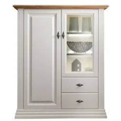 113x134x45 Landhaus Highboard mit Glas-Einsatz - Henry^Wohnen Outlet