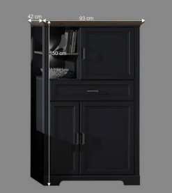 Wohnen 93x150x42 Landhaus Hochkommode mit LED - Thumbs