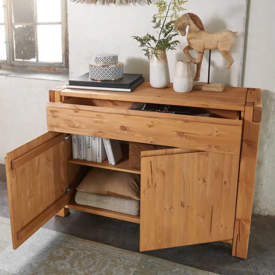 122x88x44 Landhaus Holzkommode aus Kiefer - Delamaro^Wohnen Sale