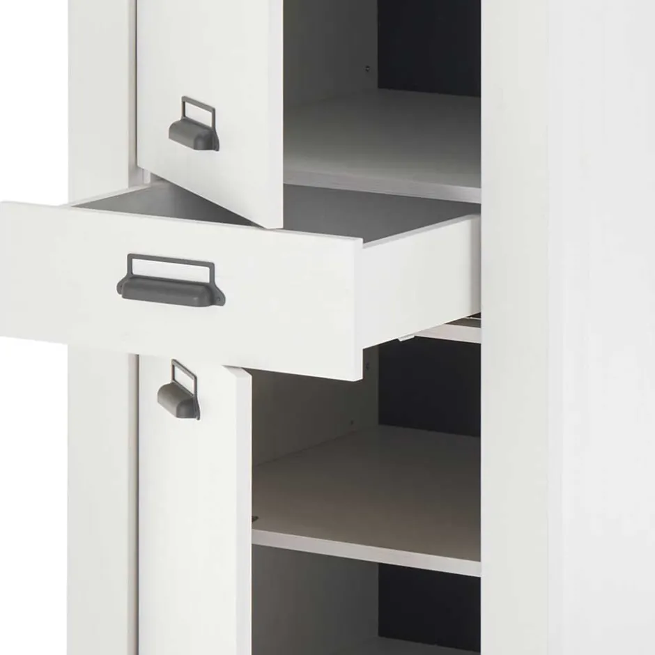 62x201x64 Landhaus Küchenschrank in Weiß - Eture^Wohnen Sale