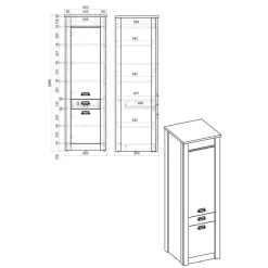 62x201x64 Landhaus Küchenschrank in Weiß - Eture^Wohnen Sale