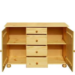 Wohnen 119x81x38 Landhaus Kombi Kommode mit Kugelfüßen - Kascanu