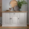 157x91x45 Landhaus Kommode in Weiß & Eiche - Henry^Wohnen Discount