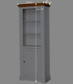 79x200x42 Landhaus Regal mit Tür & 3 Fächern - Envicron^Wohnen Best