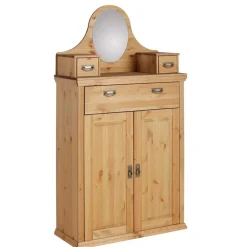 90x175x37 Landhaus Schrank mit Spiegel in Oval - Inhusa^Wohnen Discount