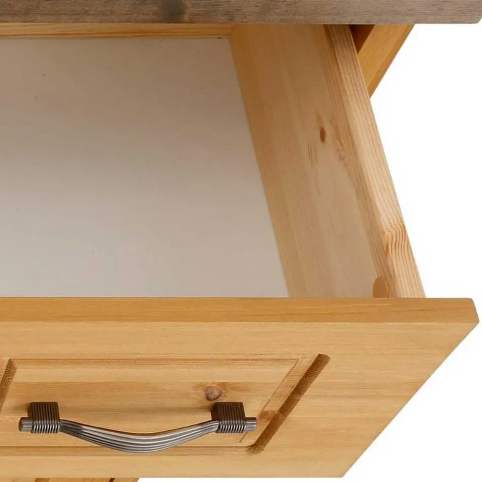 Wohnen 85x109x37 Landhaus Schuhkommode aus Kiefer - Ostanzia