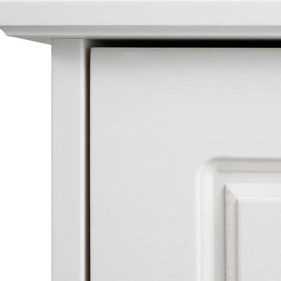 81x93x37 Landhaus Schuhschrank in Weiß gewachst - Vesrav^Wohnen Discount