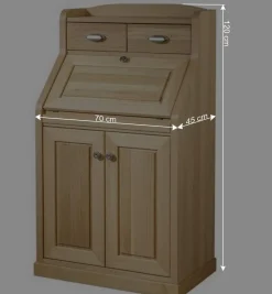 70x120x45 Landhaus Sekretär in Eiche - Mapilia^Wohnen Clearance