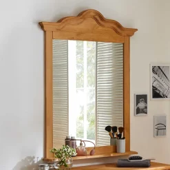 Wohnen 90x120x10 Landhaus Spiegel mit Holzrahmen - Ulderan