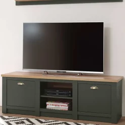 Wohnen 152x51x45 Landhaus TV Board in Graugrün - Eylan