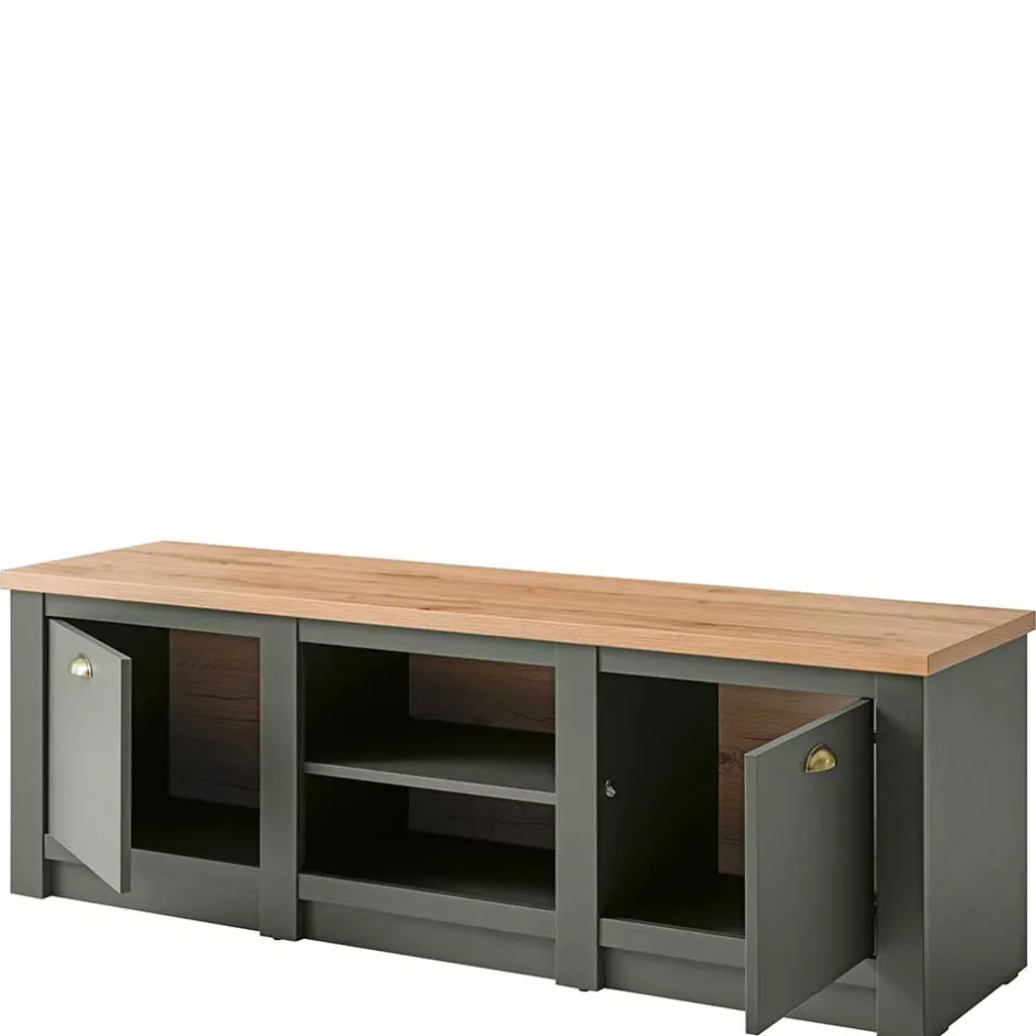 Wohnen 152x51x45 Landhaus TV Board in Graugrün - Eylan