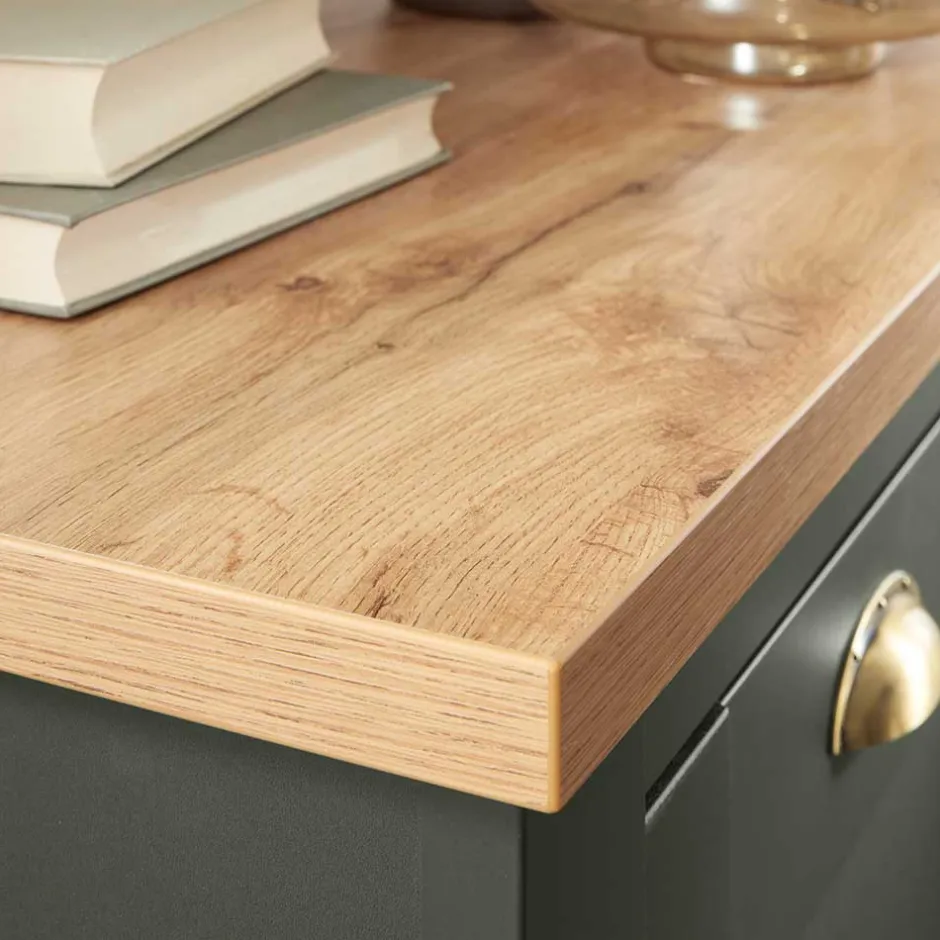 Wohnen 152x51x45 Landhaus TV Board in Graugrün - Eylan