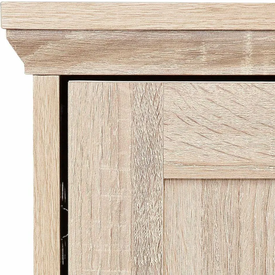 Wohnen 120x45x40 Landhaus TV Element in Eiche Holzdekor - Rienva