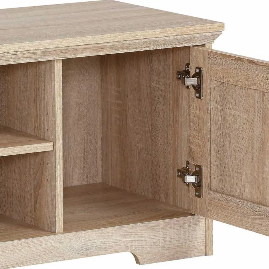 Wohnen 120x45x40 Landhaus TV Element in Eiche Holzdekor - Rienva