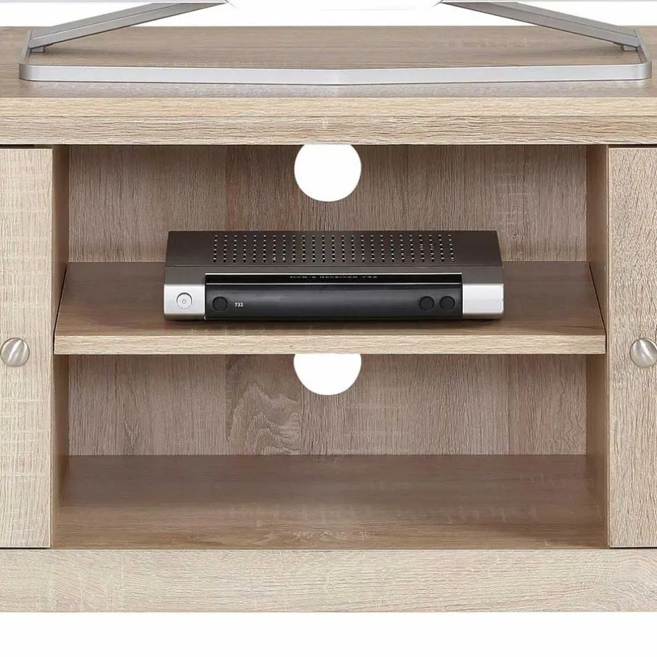 Wohnen 120x45x40 Landhaus TV Element in Eiche Holzdekor - Rienva