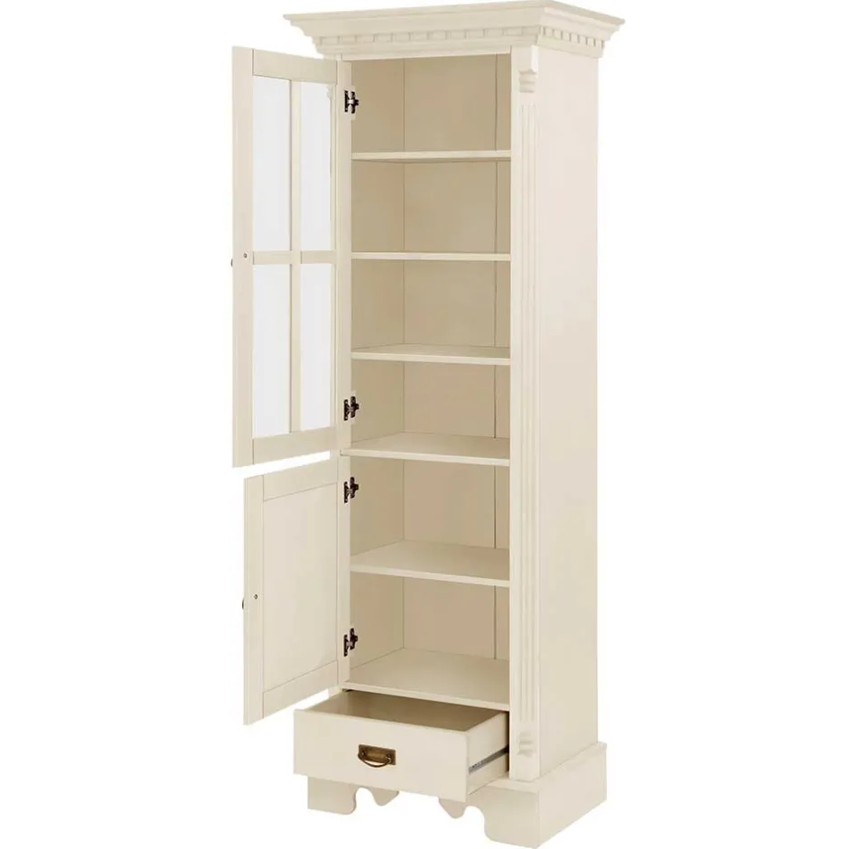 70x203x45 Landhaus Vitrine in Creme - Rospus^Wohnen