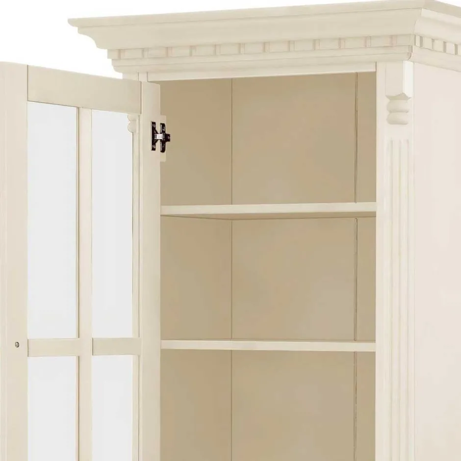 70x203x45 Landhaus Vitrine in Creme - Rospus^Wohnen