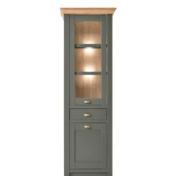 68x207x45 Landhaus Vitrine in Graugrün - Eylan^Wohnen Discount
