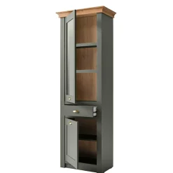 68x207x45 Landhaus Vitrine in Graugrün - Eylan^Wohnen Discount