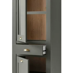 68x207x45 Landhaus Vitrine in Graugrün - Eylan^Wohnen Discount