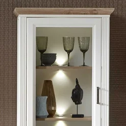 Wohnen 66x204x42 Landhaus Vitrine mit Licht - Sinolita