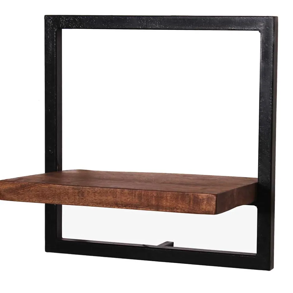 35x25x35 Loft-Wandregal mit Altmetall-Rahmen - Mendoza^Wohnen Outlet