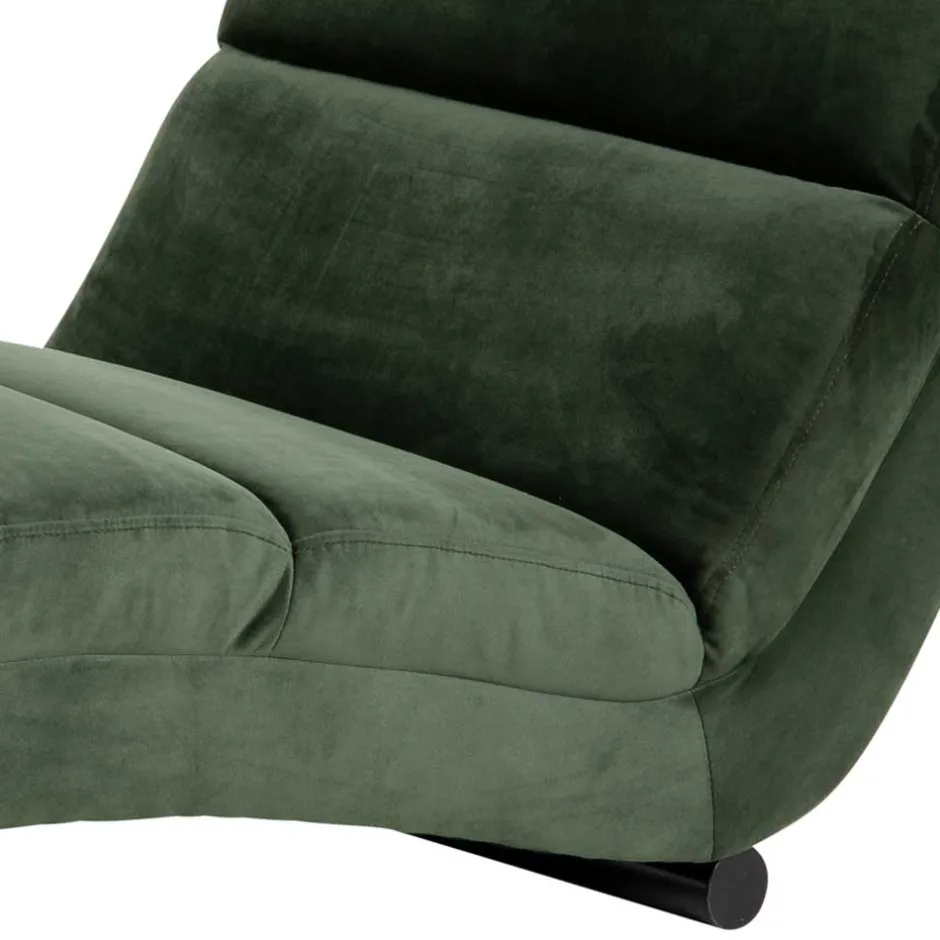 Wohnen 60x82x170 Lounge Liege mit Samt in Dunkelgrün - Cadiz