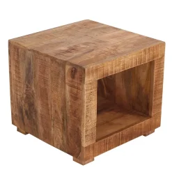 50x45x50 Mangoholz Wohnzimmertisch mit Ablageboden - Enzetra^Wohnen Sale