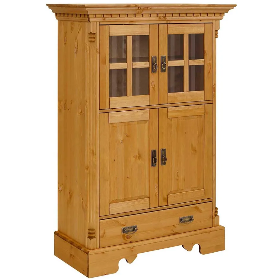 Wohnen 100x147x45 Massivholz Highboard im Landhaus Stil - Fausanda