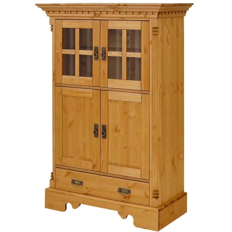 Wohnen 100x147x45 Massivholz Highboard im Landhaus Stil - Fausanda