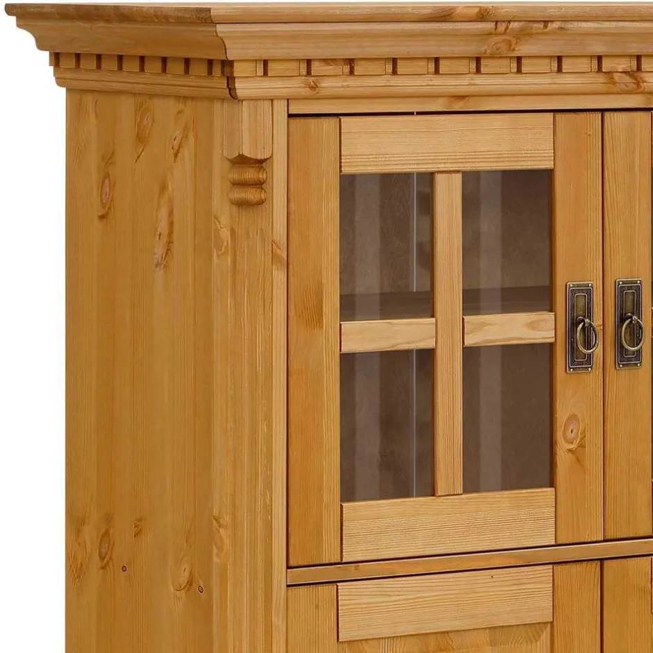 Wohnen 100x147x45 Massivholz Highboard im Landhaus Stil - Fausanda