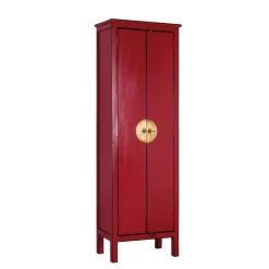 60x180x35 Massivholz Schrank in Rot lackiert - Iscian^Wohnen Clearance
