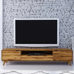 Wohnen 220x48x40 Massivholz TV Board in Natur geölt - Eavy