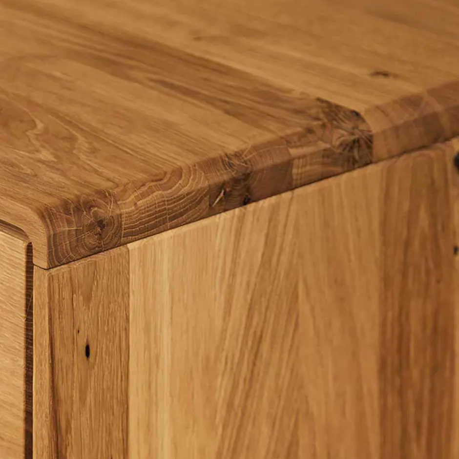 Wohnen 220x48x40 Massivholz TV Board in Natur geölt - Eavy