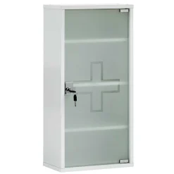 34x72x20 Medizinschrank mit Glastür abschließbar - Spanola^Wohnen Outlet