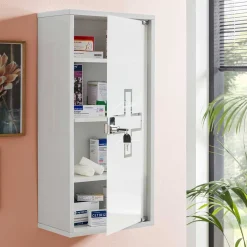 34x72x20 Medizinschrank mit Glastür abschließbar - Spanola^Wohnen Outlet