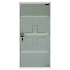 34x72x20 Medizinschrank mit Glastür abschließbar - Spanola^Wohnen Outlet