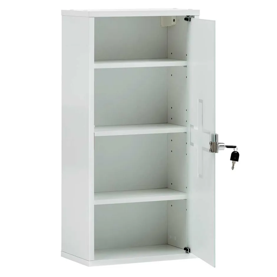 34x72x20 Medizinschrank mit Glastür abschließbar - Spanola^Wohnen Outlet