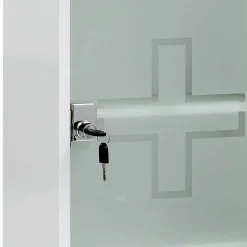 34x72x20 Medizinschrank mit Glastür abschließbar - Spanola^Wohnen Outlet