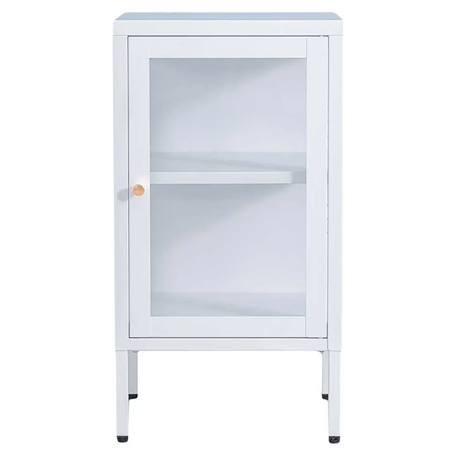 38x70x35 Metall Schrank mit Glas Tür - Keyva^Wohnen Discount