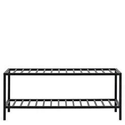 Wohnen 79x32x34 Metall Schuhbank in Schwarz - Esbessa