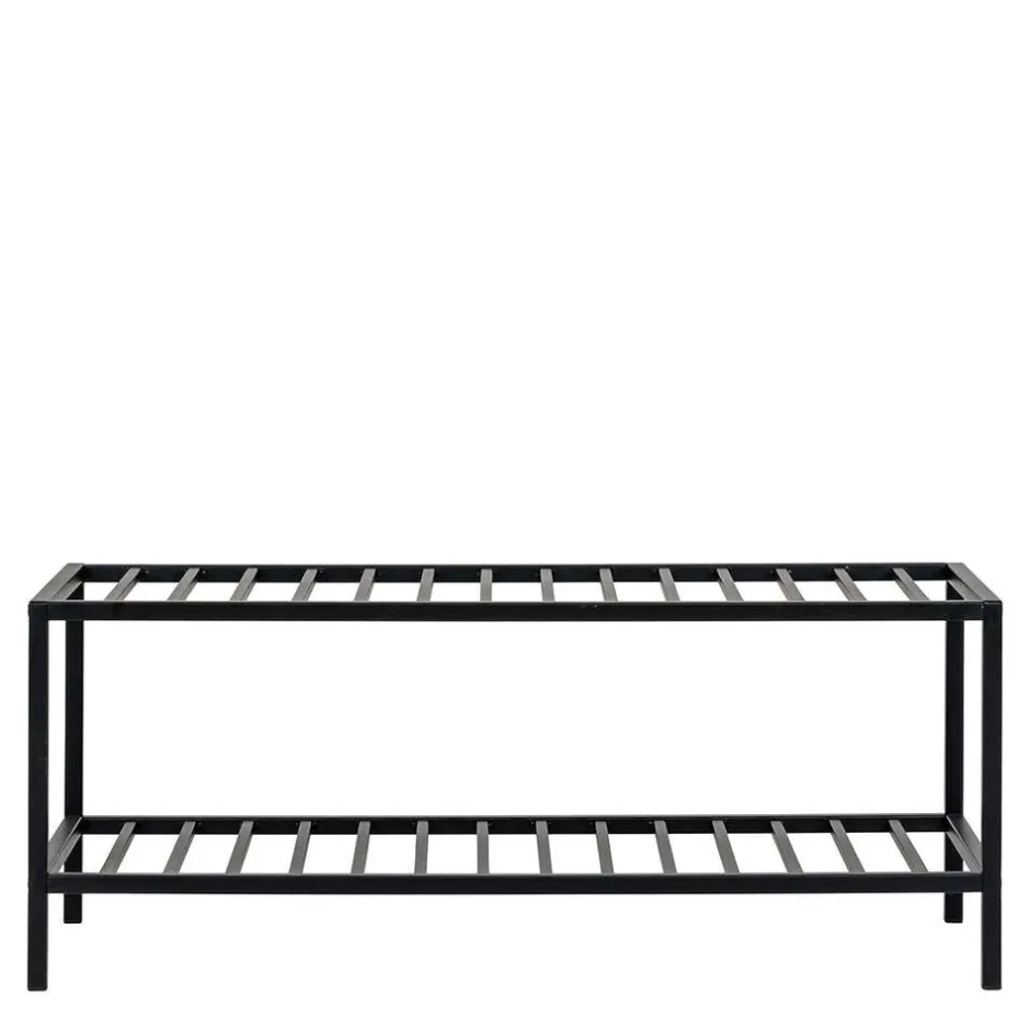 Wohnen 79x32x34 Metall Schuhbank in Schwarz - Esbessa