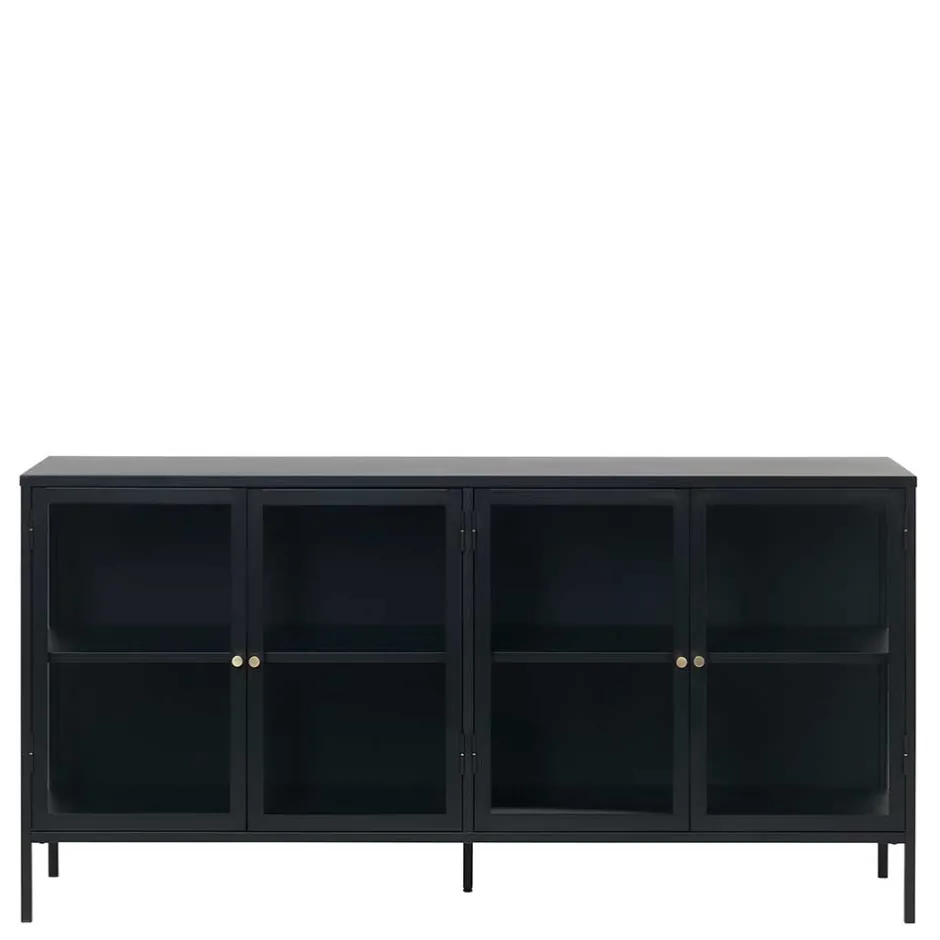 Wohnen 170x85x40 Metall Sideboard mit vier Glastüren - Butoaie