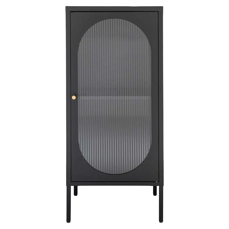 Wohnen 50x110x35 Metallschrank mit Glastür modern - Gabadoza