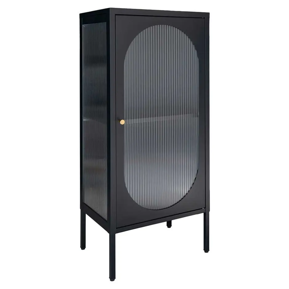 Wohnen 50x110x35 Metallschrank mit Glastür modern - Gabadoza