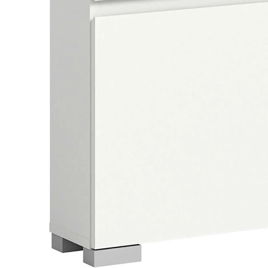 Wohnen 95x127x18 Midi Schuhschrank mit drei Klappen & Tür - Suad