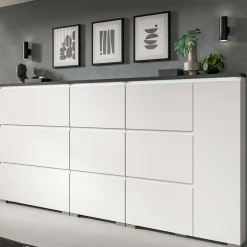 Wohnen 95x127x18 Midi Schuhschrank mit drei Klappen & Tür - Suad