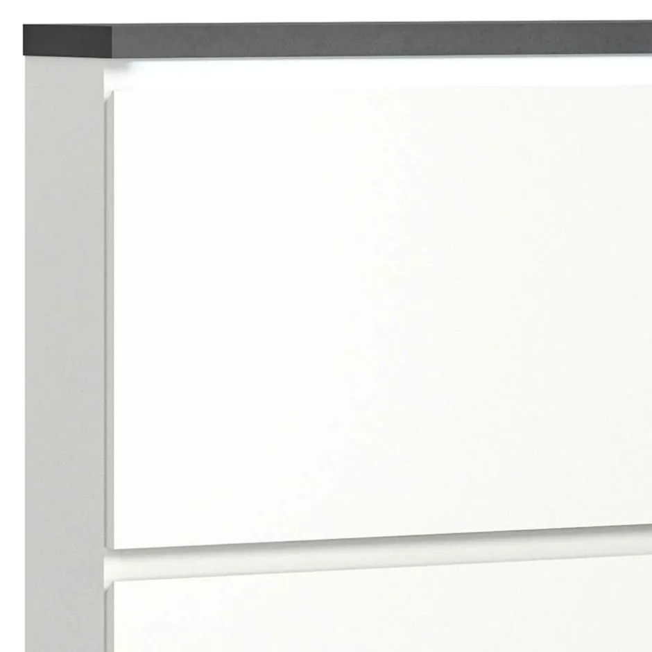 Wohnen 95x127x18 Midi Schuhschrank mit drei Klappen & Tür - Suad